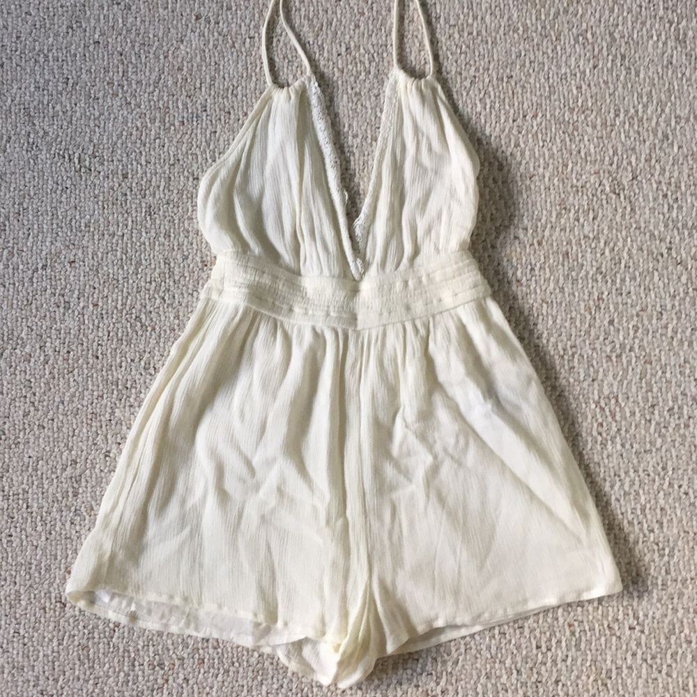 Cream colored halter romper, size small